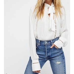 FREE PEOPLE NWT Roam Wild White Blouse $88MSRP NWT